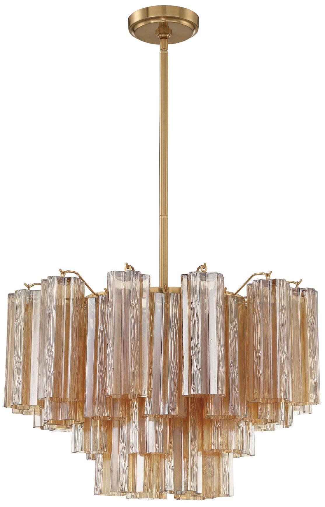 Image 2 Crystorama Addis 22"W Aged Brass and Amber Glass Chandelier