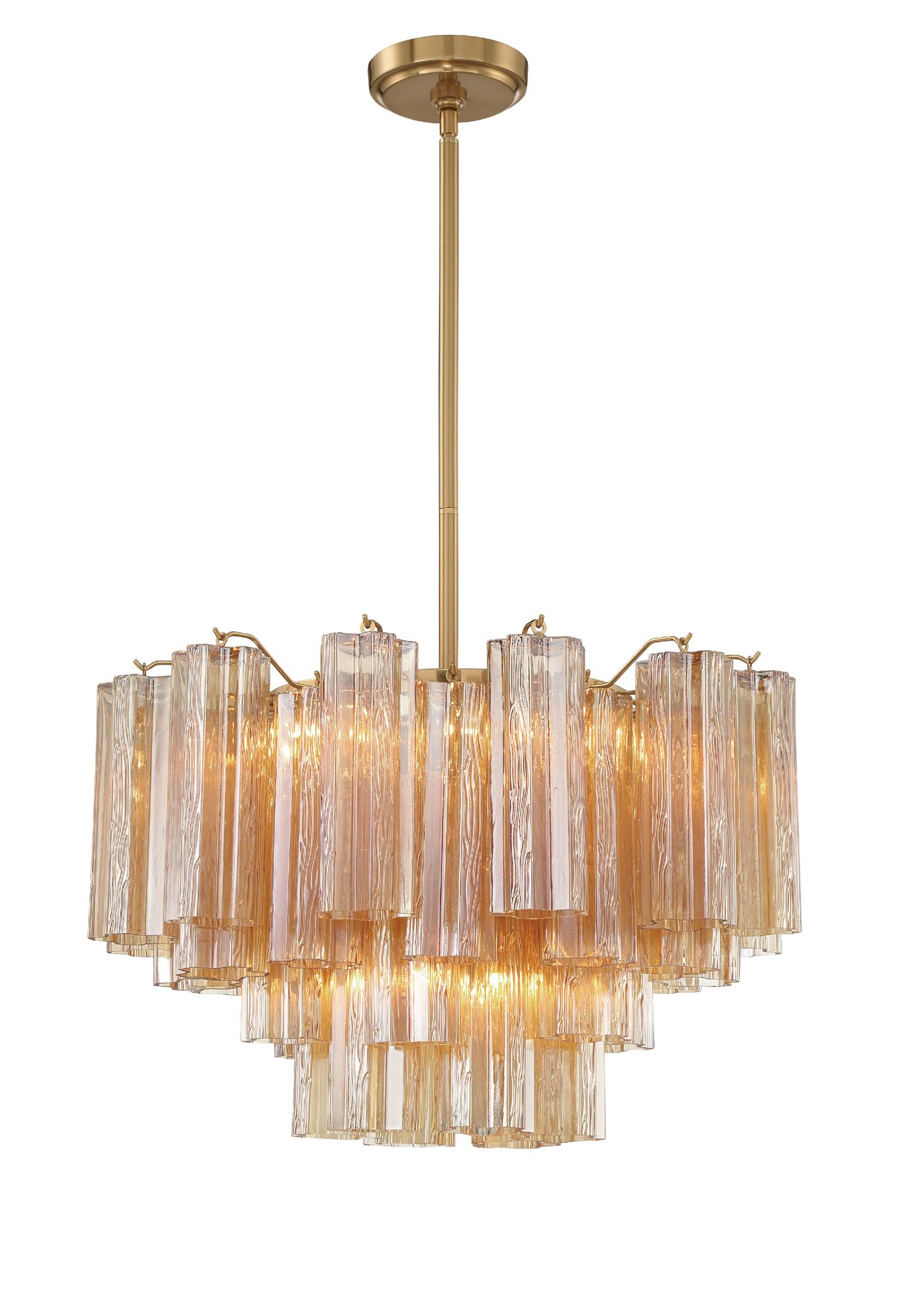 Image 3 Crystorama Addis 22"W Aged Brass and Amber Glass Chandelier more views