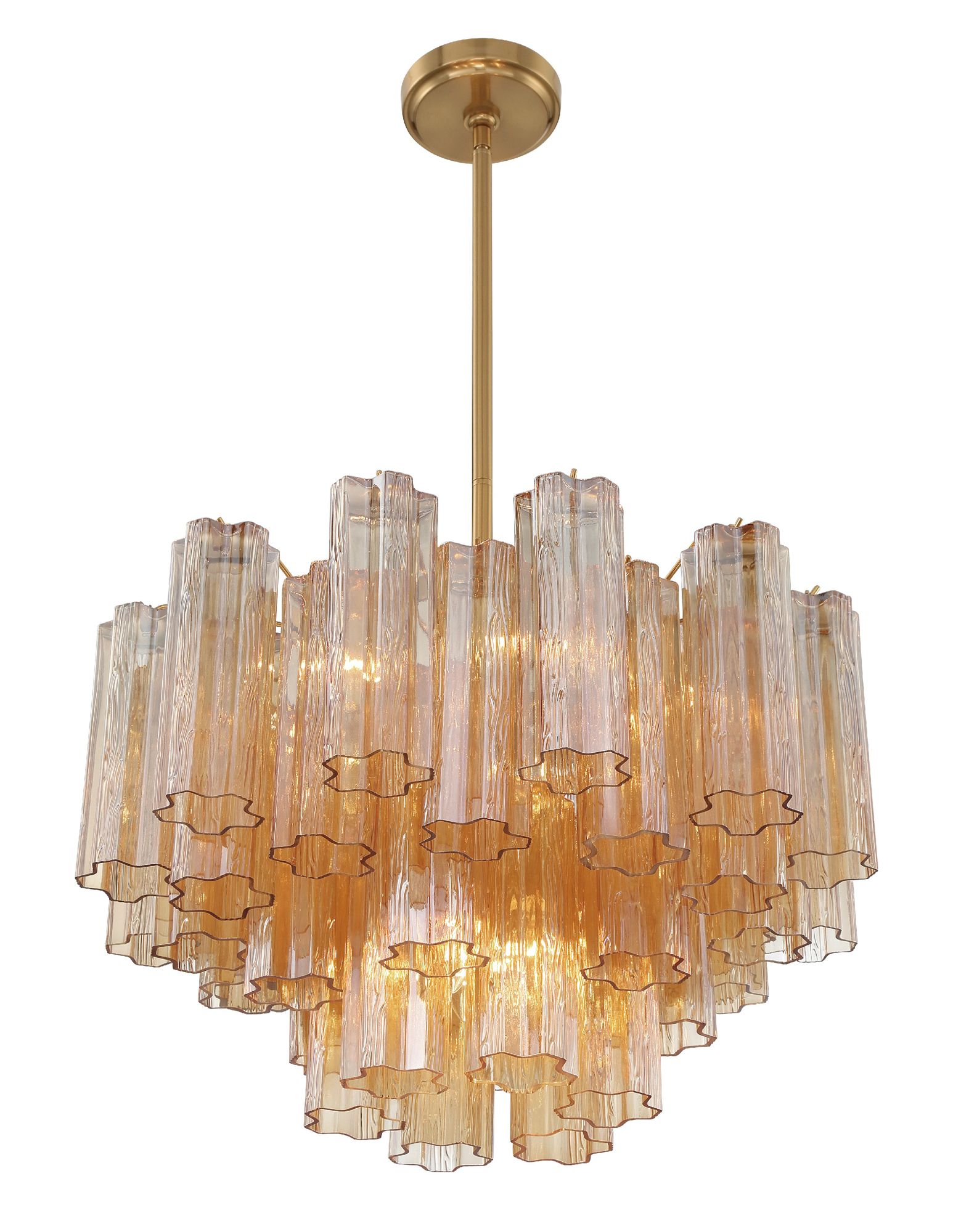 Image 4 Crystorama Addis 22"W Aged Brass and Amber Glass Chandelier more views