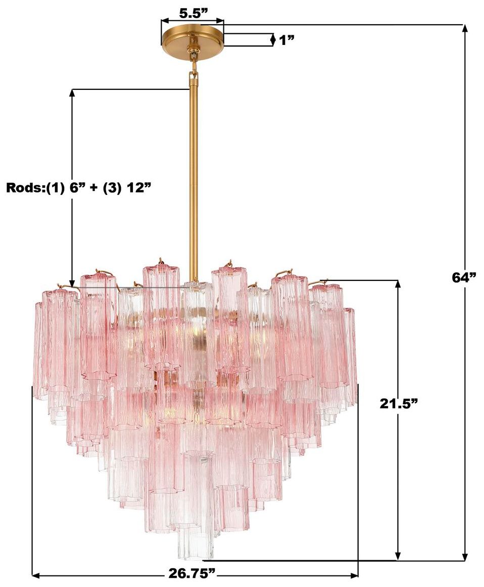 Crystorama Addis 26.75'' Aged Brass Chandelier