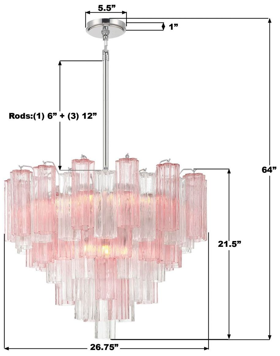 Image 7 Crystorama Addis 26.75'' Polished Chrome Chandelier more views