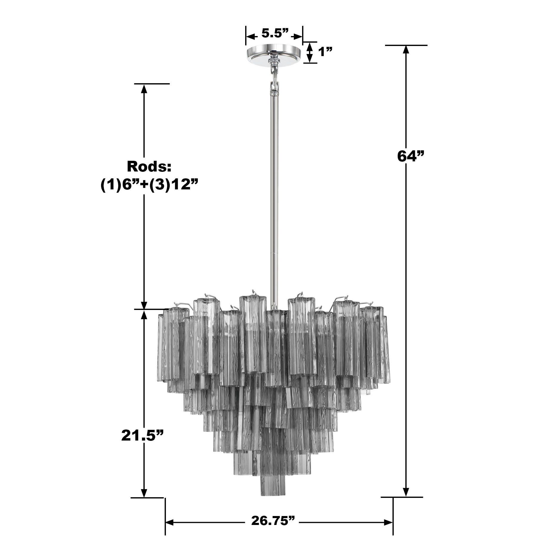 Crystorama Addis 26.75'' Polished Chrome Chandelier