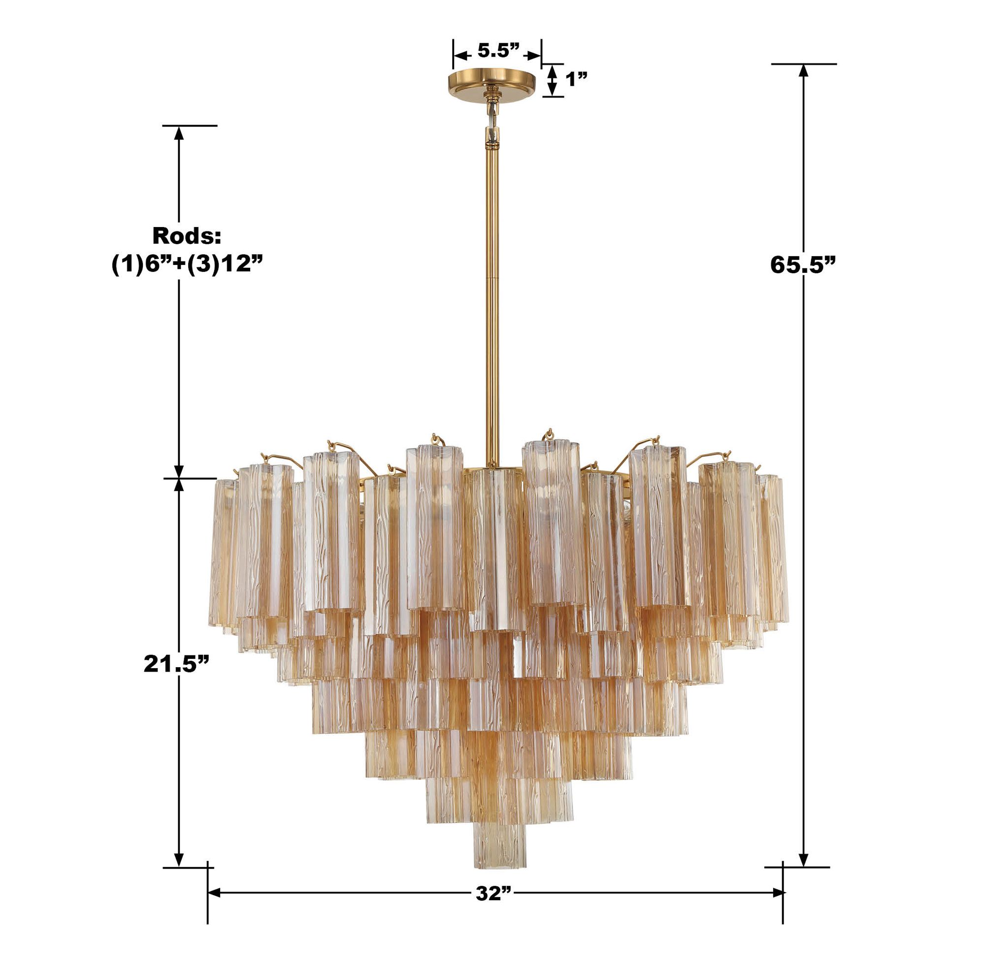 Crystorama Addis 32'' Aged Brass Chandelier in scene