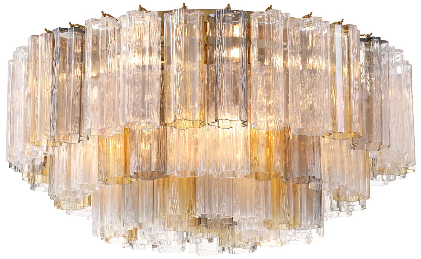 Crystorama Addis 32'' Aged Brass Flush Mount