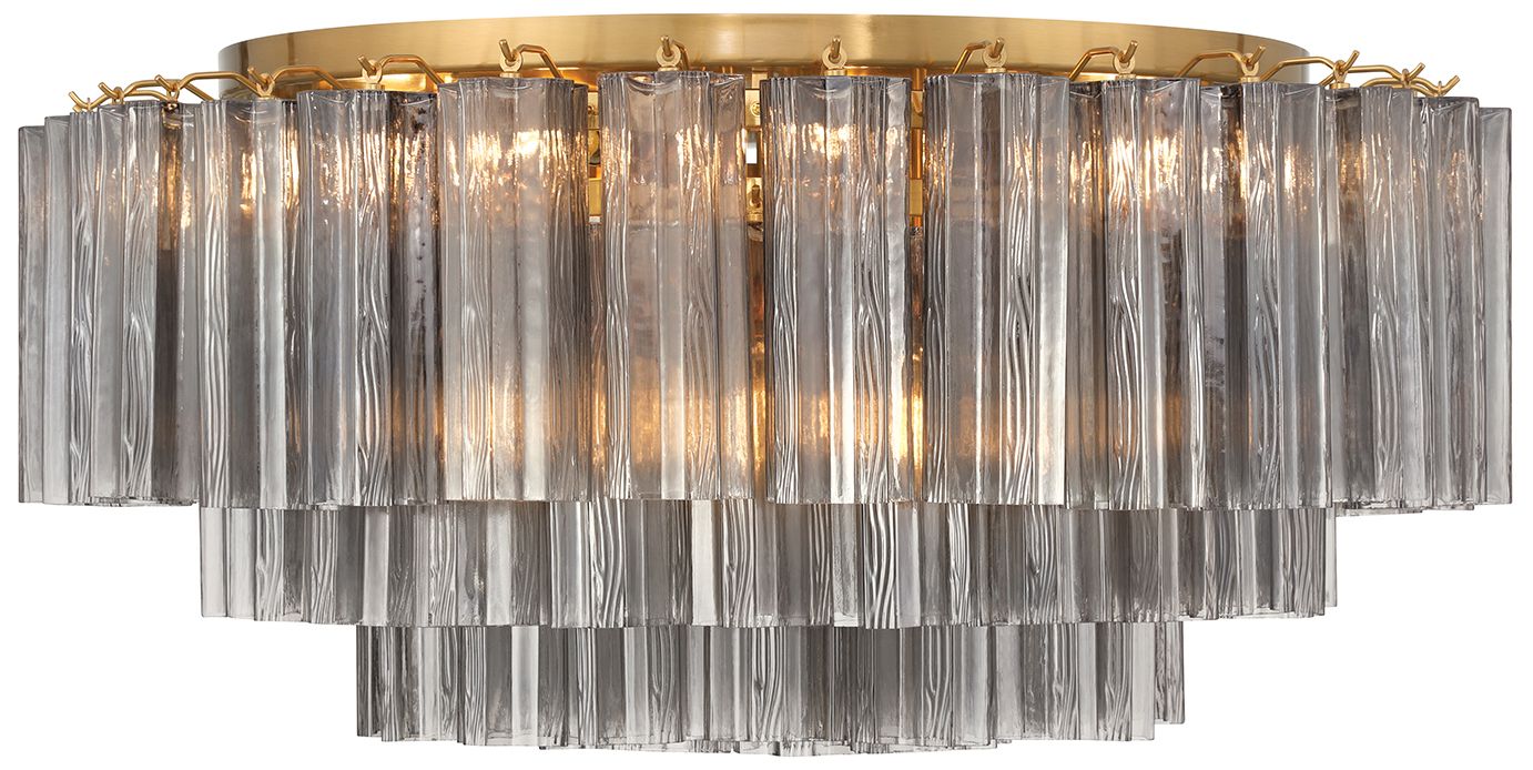 Image 5 Crystorama Addis 32'' Aged Brass Flush Mount more views