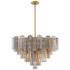 Crystorama Addis 32" Wide Aged Brass Chandelier with Autumn Glass