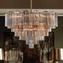 1_Crystorama Addis 32" Wide Aged Brass Chandelier with Autumn Glass