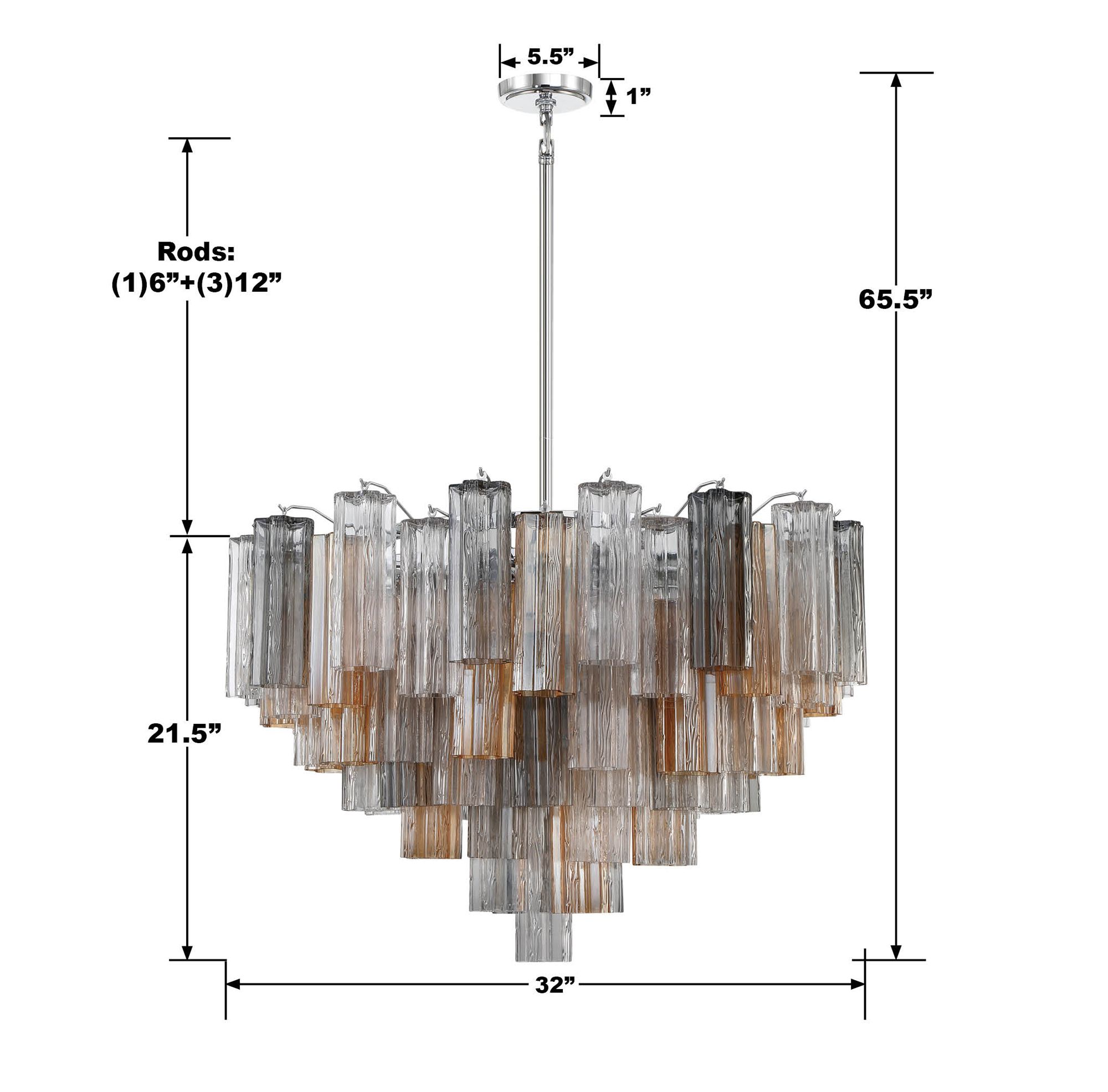 Crystorama Addis 32'' Polished Chrome Chandelier