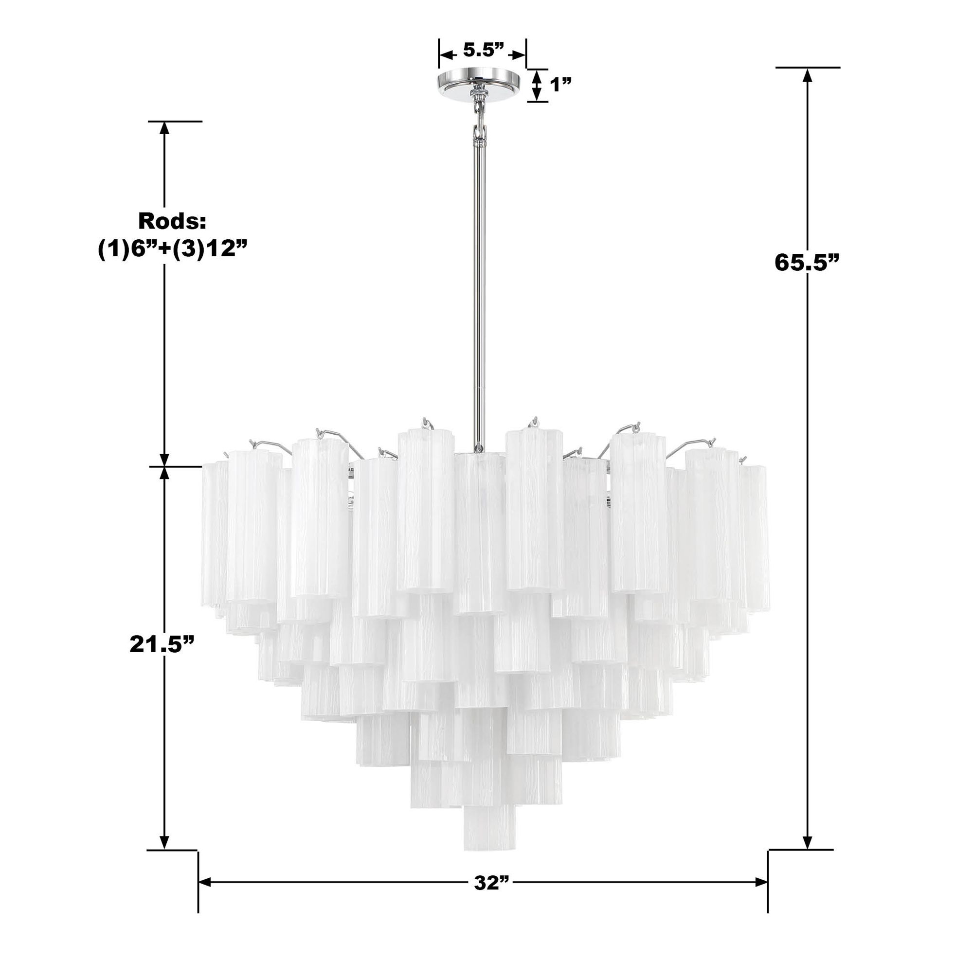 Crystorama Addis 32'' Polished Chrome Chandelier