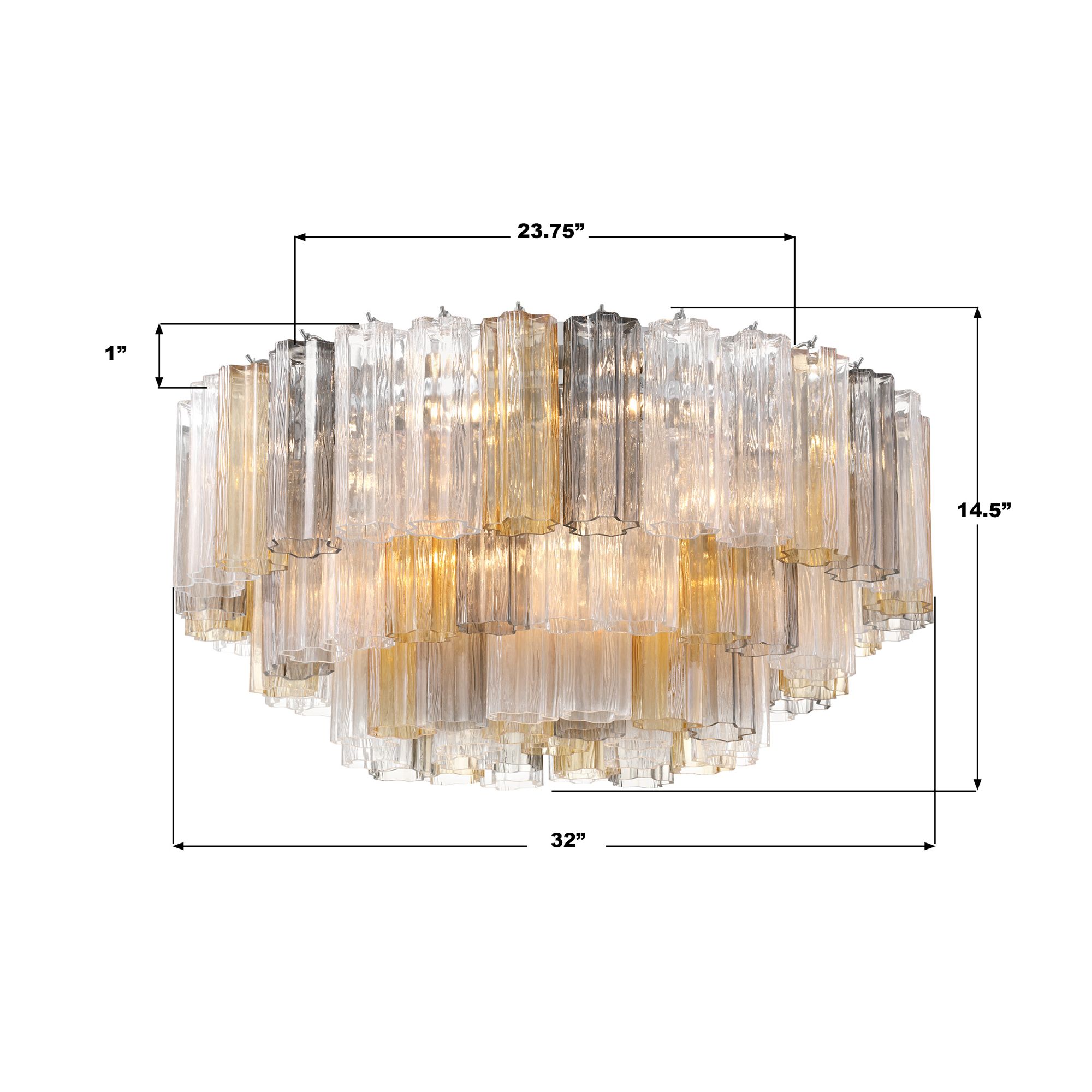 Image 7 Crystorama Addis 32'' Polished Chrome Flush Mount more views