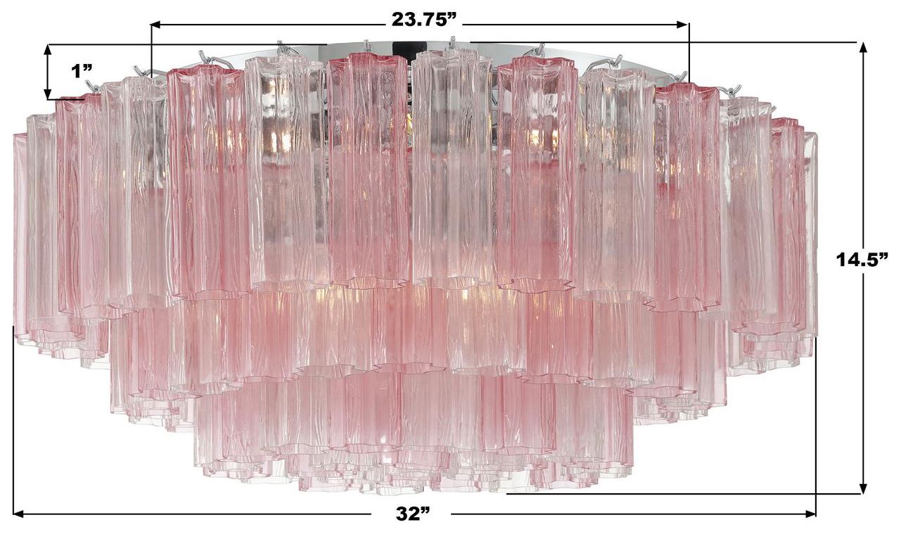 Image 7 Crystorama Addis 32'' Polished Chrome Flush Mount more views