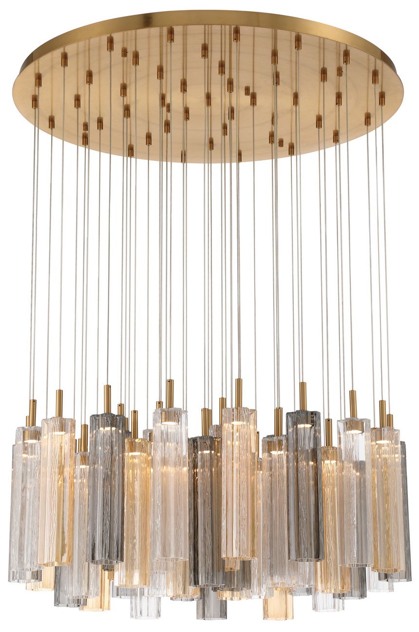 Image 4 Crystorama Addis 36" Integrated LED Multi-Light  Aged Brass Pendant more views