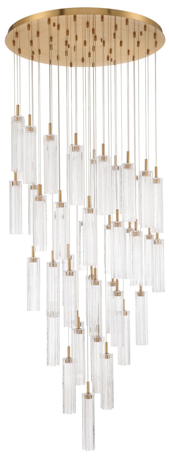Image 2 Crystorama Addis 36" Integrated LED Multi-Light  Aged Brass Pendant more views