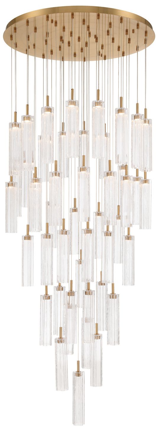 Image 3 Crystorama Addis 36" Integrated LED Multi-Light  Aged Brass Pendant more views