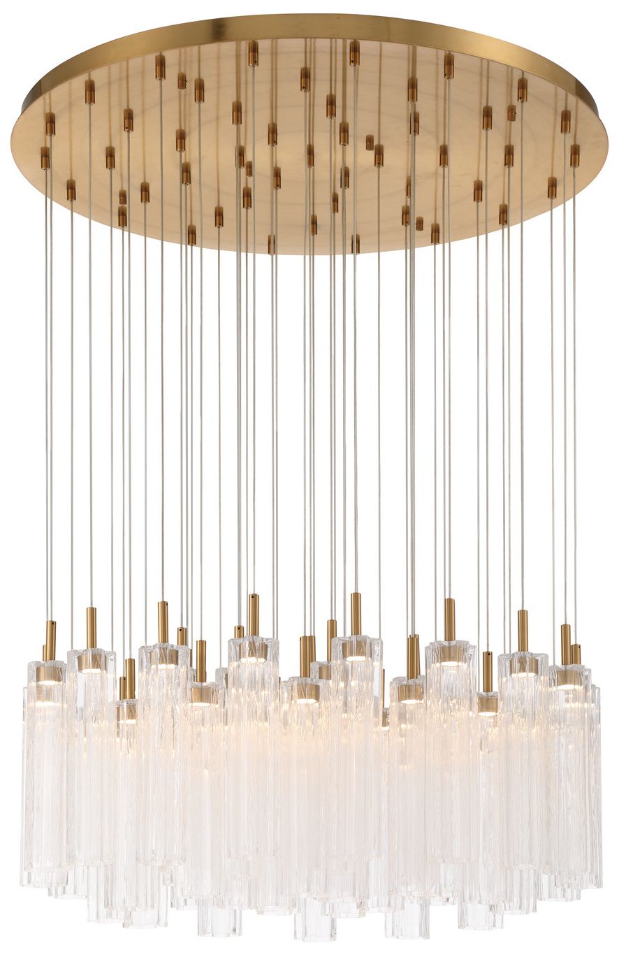 Image 4 Crystorama Addis 36" Integrated LED Multi-Light  Aged Brass Pendant more views