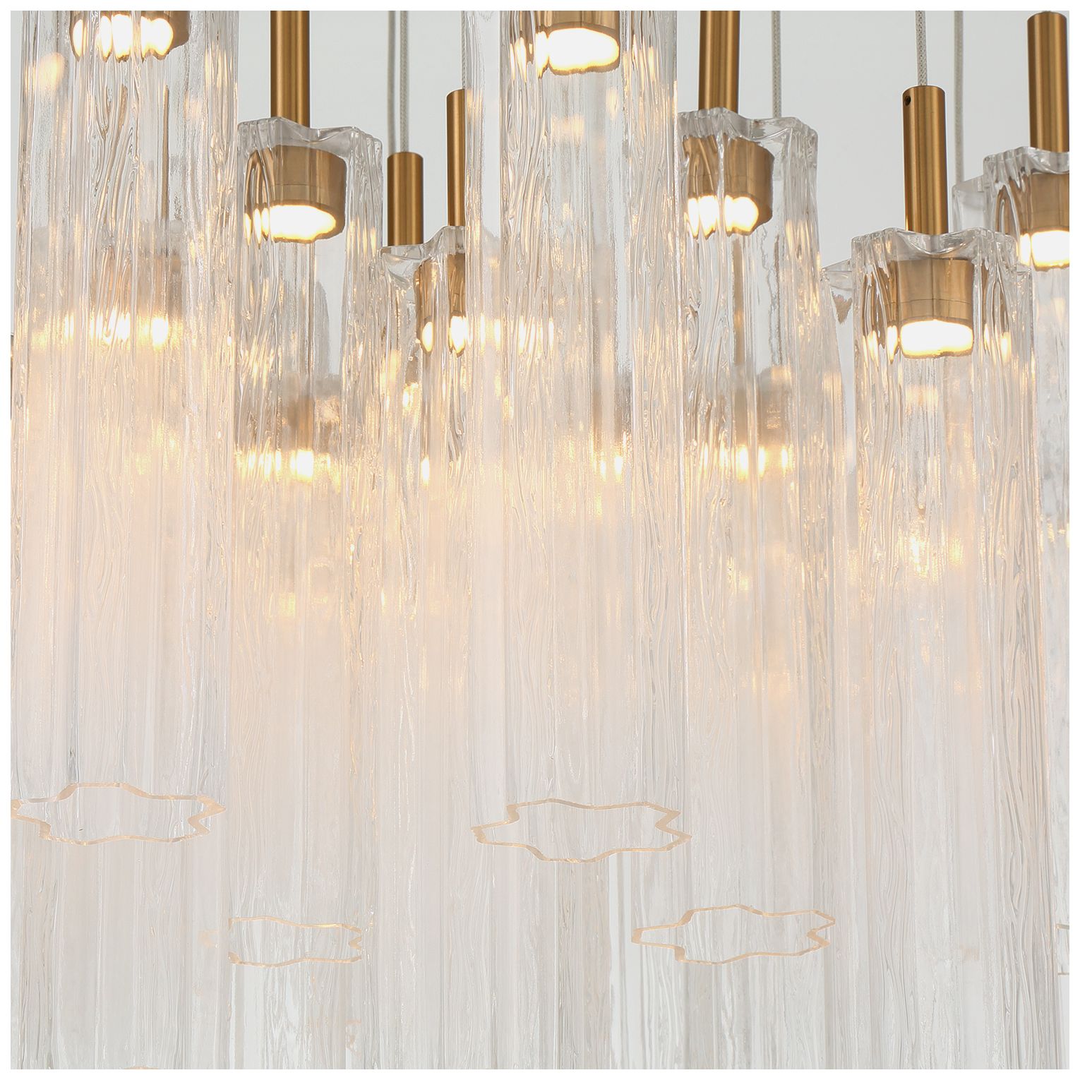 Image 5 Crystorama Addis 36" Integrated LED Multi-Light  Aged Brass Pendant more views