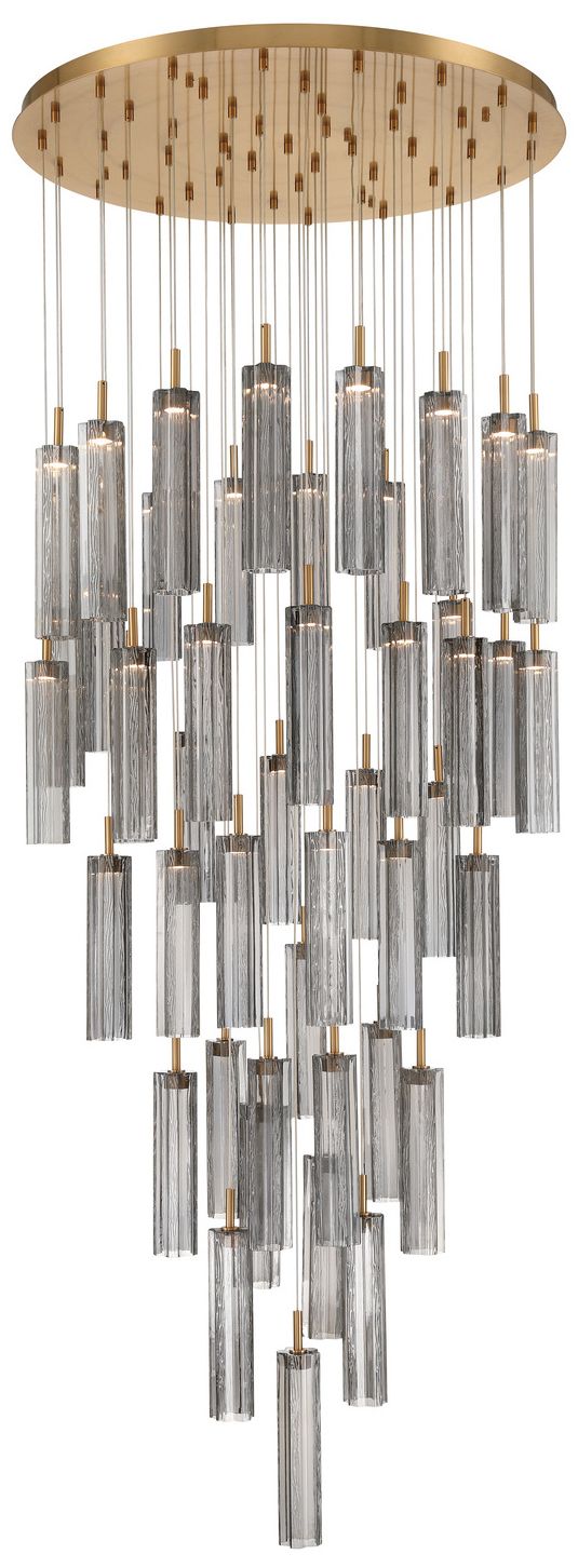 Image 3 Crystorama Addis 36" Integrated LED Multi-Light  Aged Brass Pendant more views