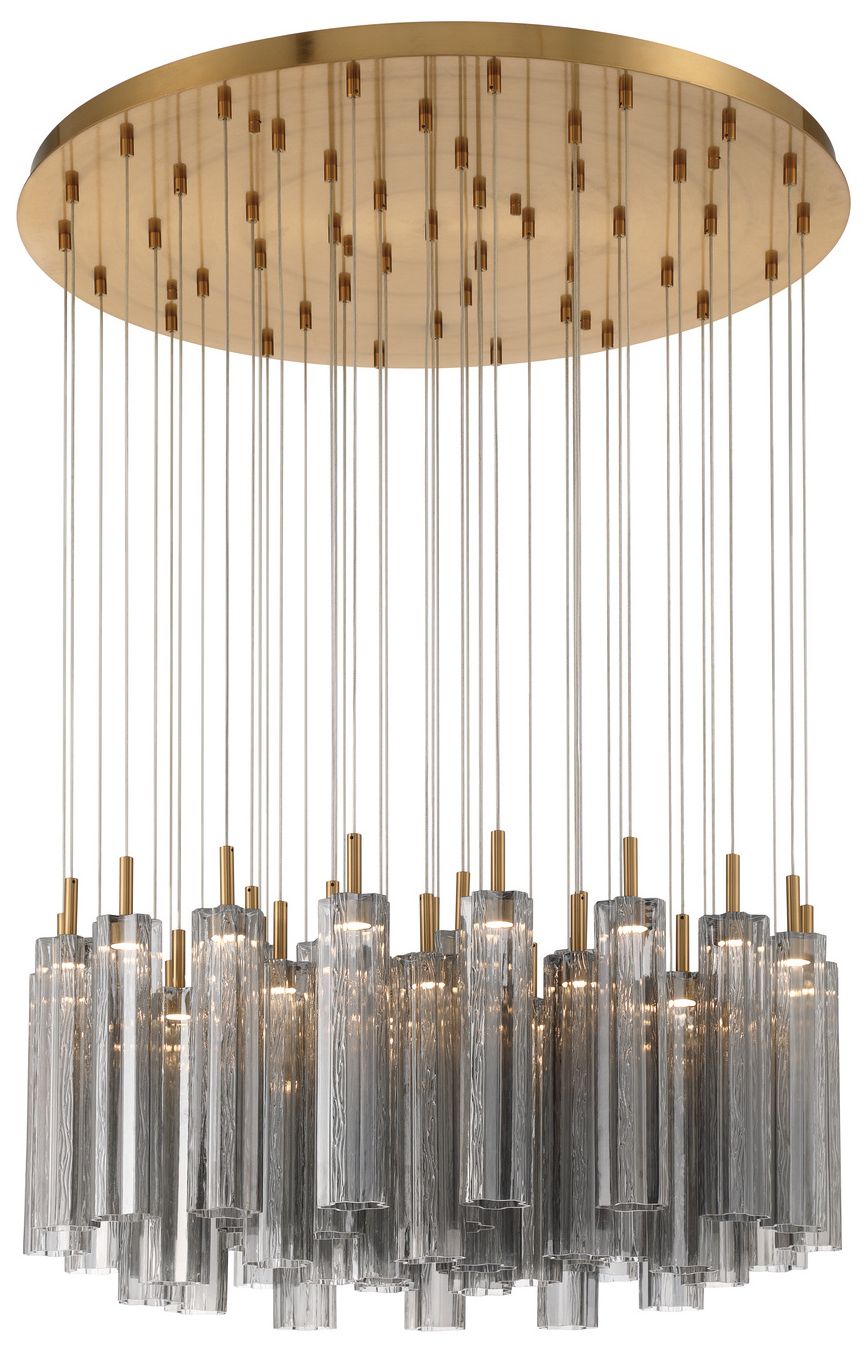 Image 4 Crystorama Addis 36" Integrated LED Multi-Light  Aged Brass Pendant more views