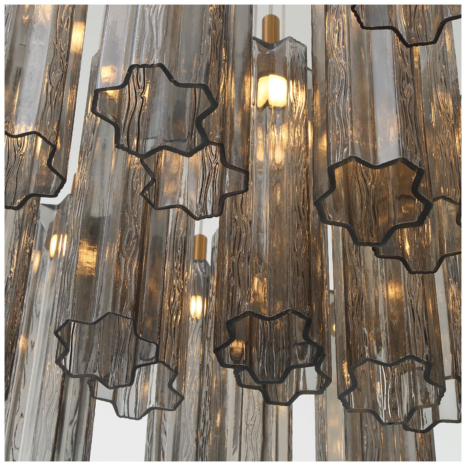 Image 5 Crystorama Addis 36" Integrated LED Multi-Light  Aged Brass Pendant more views