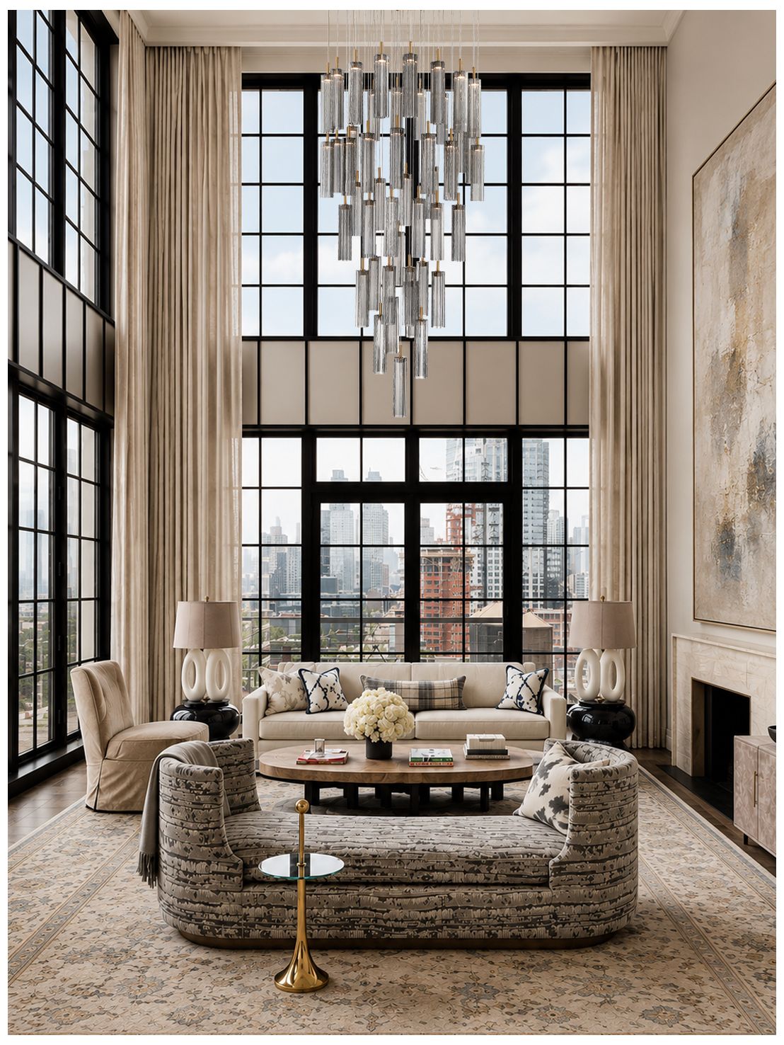 Image 7 Crystorama Addis 36" Integrated LED Multi-Light  Aged Brass Pendant more views