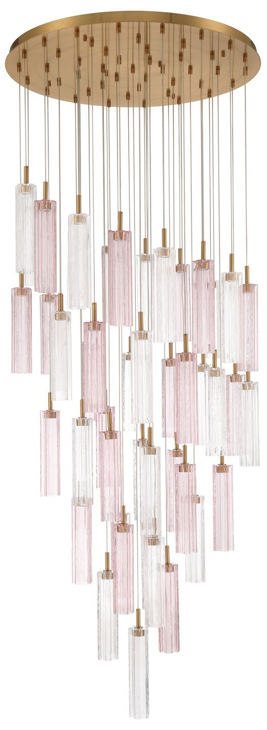 Image 2 Crystorama Addis 36" Integrated LED Multi-Light  Aged Brass Pendant more views