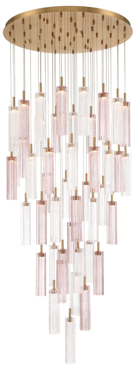 Image 3 Crystorama Addis 36" Integrated LED Multi-Light  Aged Brass Pendant more views