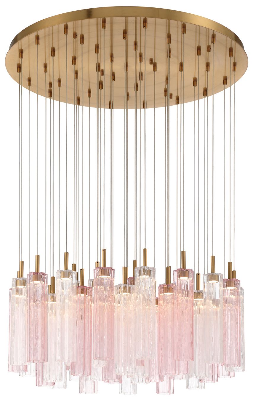 Image 4 Crystorama Addis 36" Integrated LED Multi-Light  Aged Brass Pendant more views