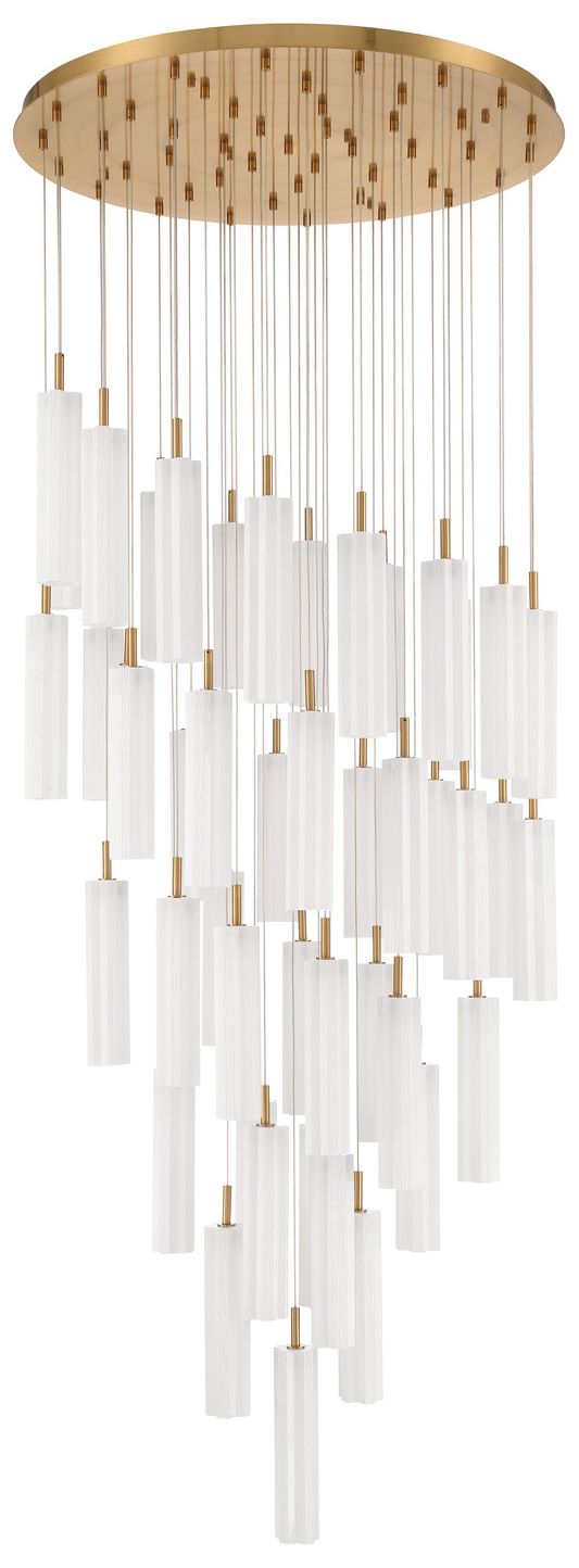 Image 2 Crystorama Addis 36" Integrated LED Multi-Light  Aged Brass Pendant more views