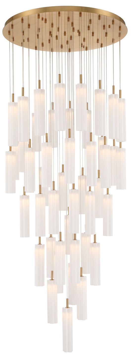 Image 3 Crystorama Addis 36" Integrated LED Multi-Light  Aged Brass Pendant more views