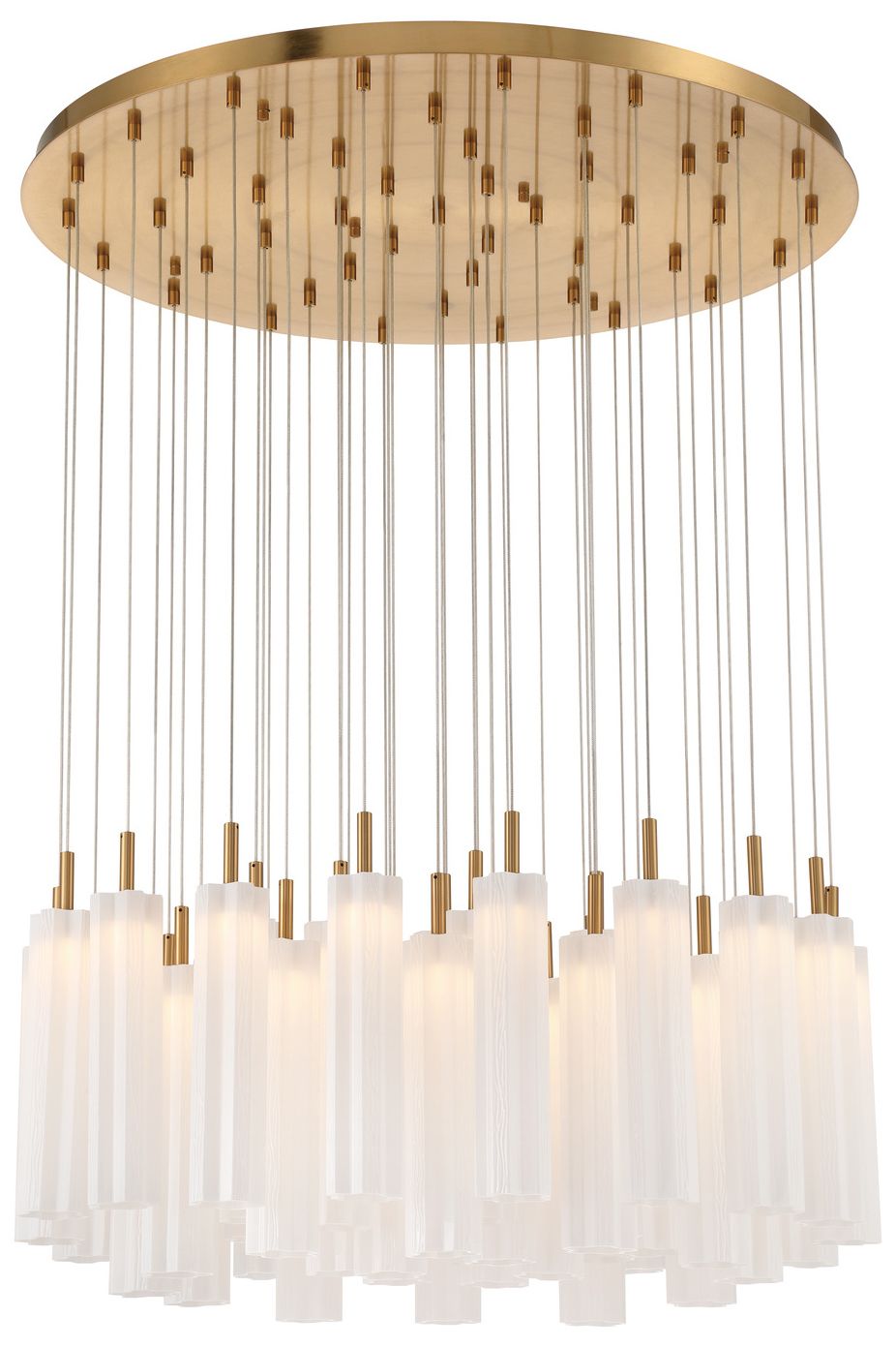 Image 4 Crystorama Addis 36" Integrated LED Multi-Light  Aged Brass Pendant more views