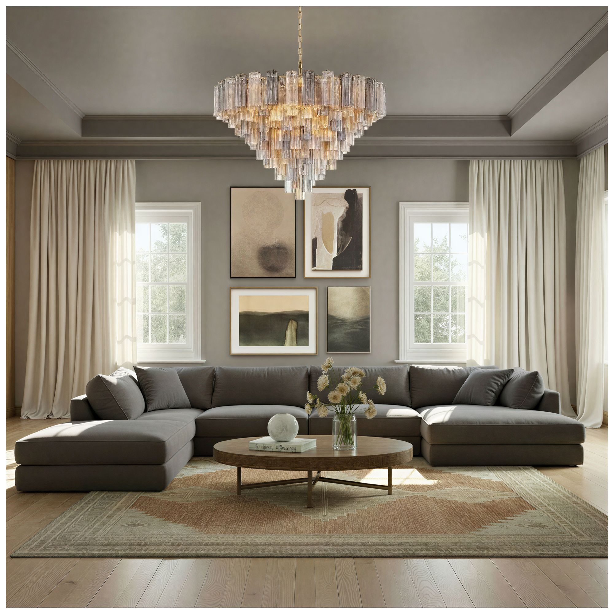 Image 6 Crystorama Addis 49'' Aged Brass Chandelier more views