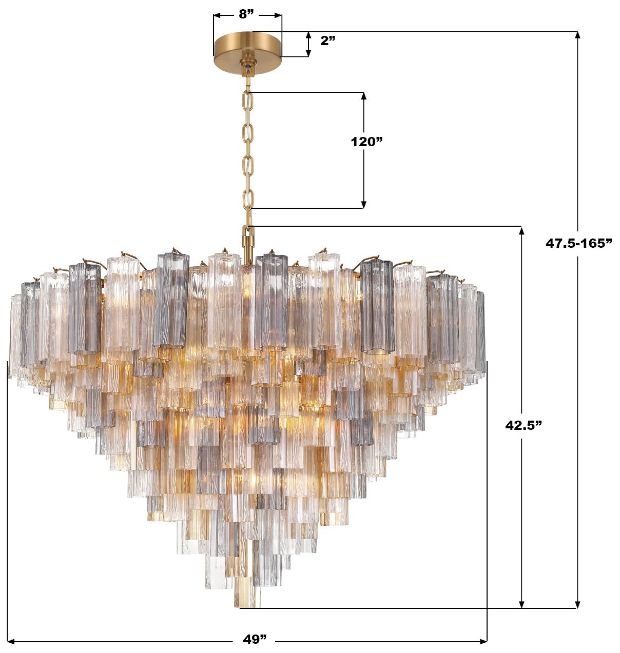 Image 7 Crystorama Addis 49'' Aged Brass Chandelier more views