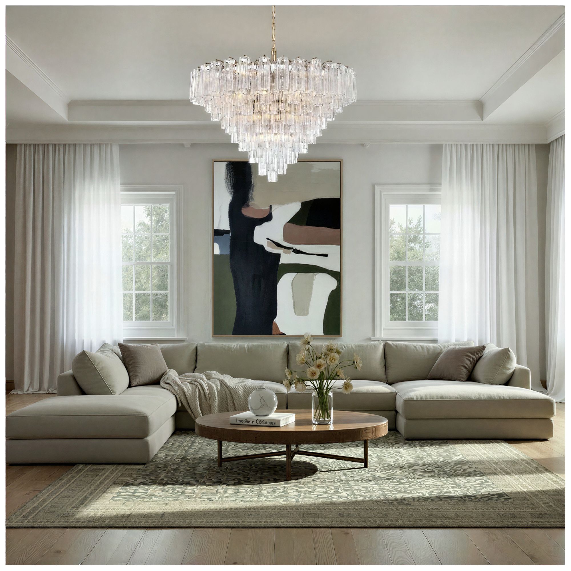 Image 6 Crystorama Addis 49'' Aged Brass Chandelier more views