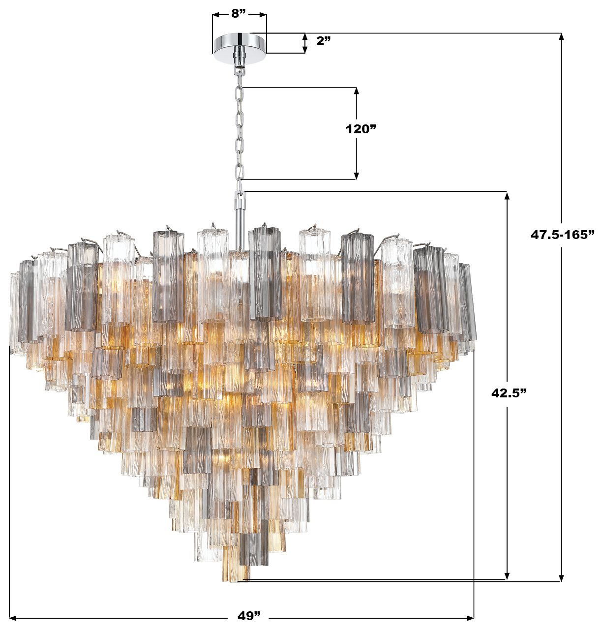 Image 7 Crystorama Addis 49'' Polished Chrome Chandelier more views