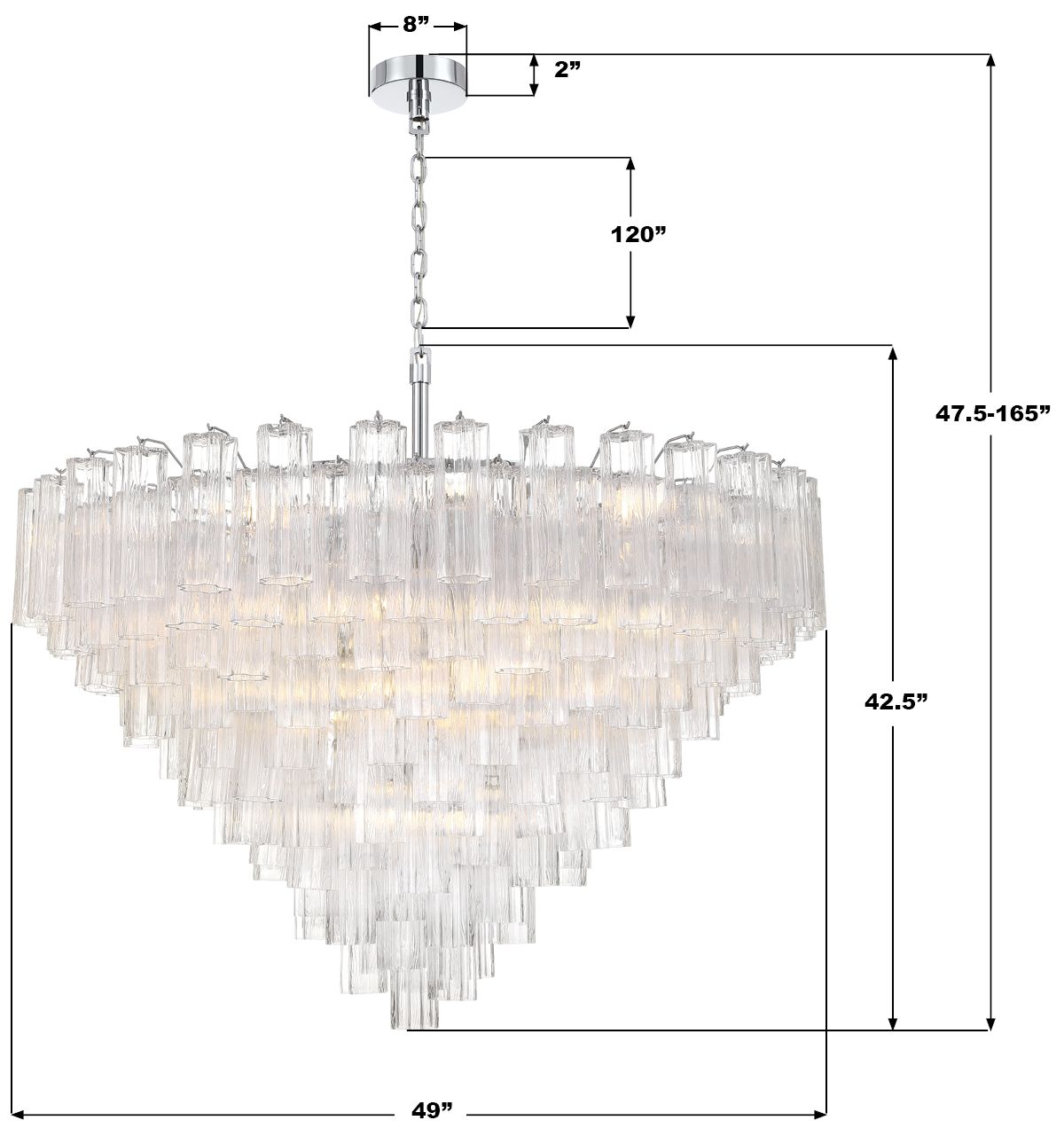 Image 7 Crystorama Addis 49in.  Polished Chrome more views