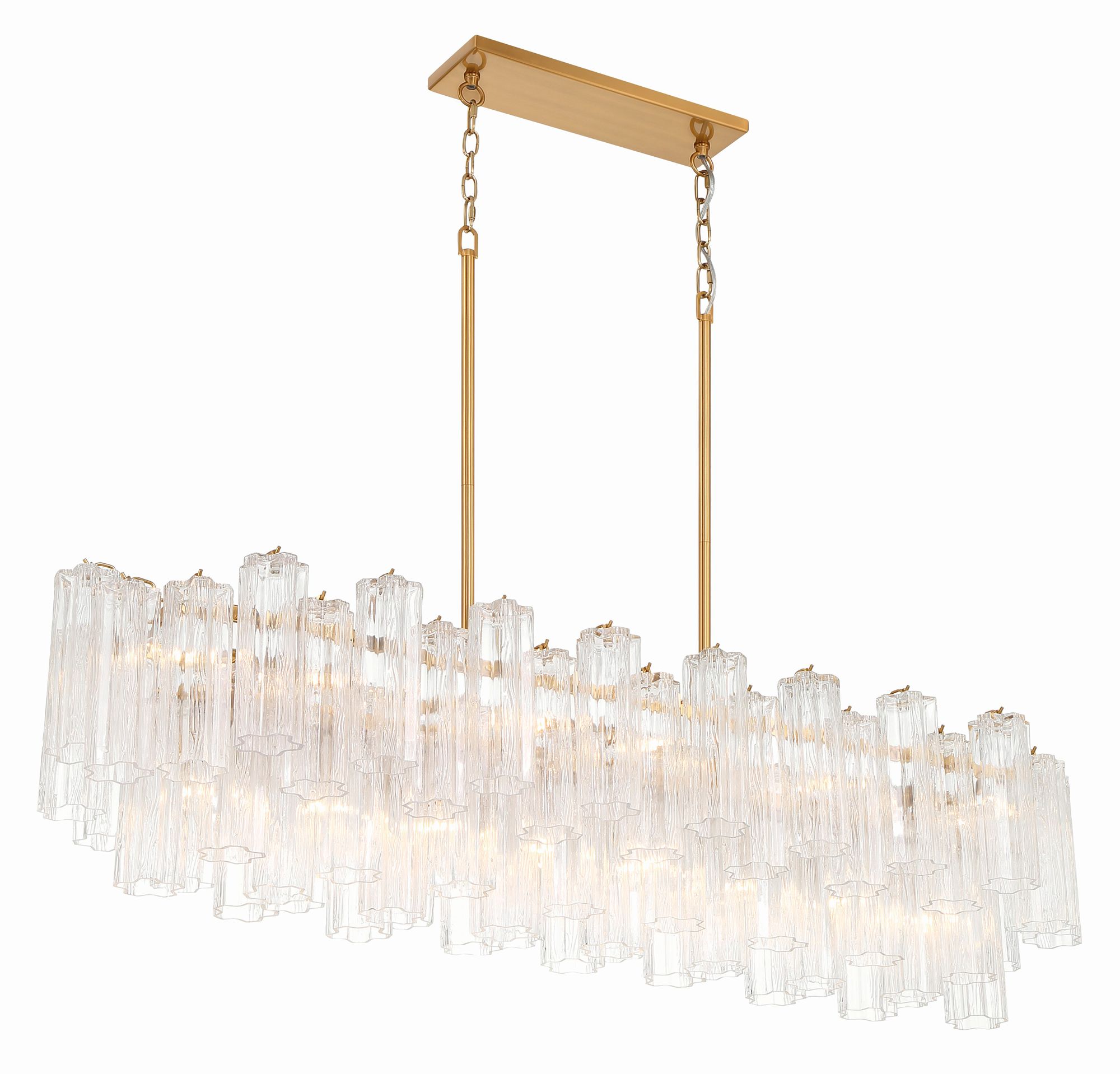 Image 5 Crystorama Addis 51.75'' Aged Brass Linear Chandelier more views
