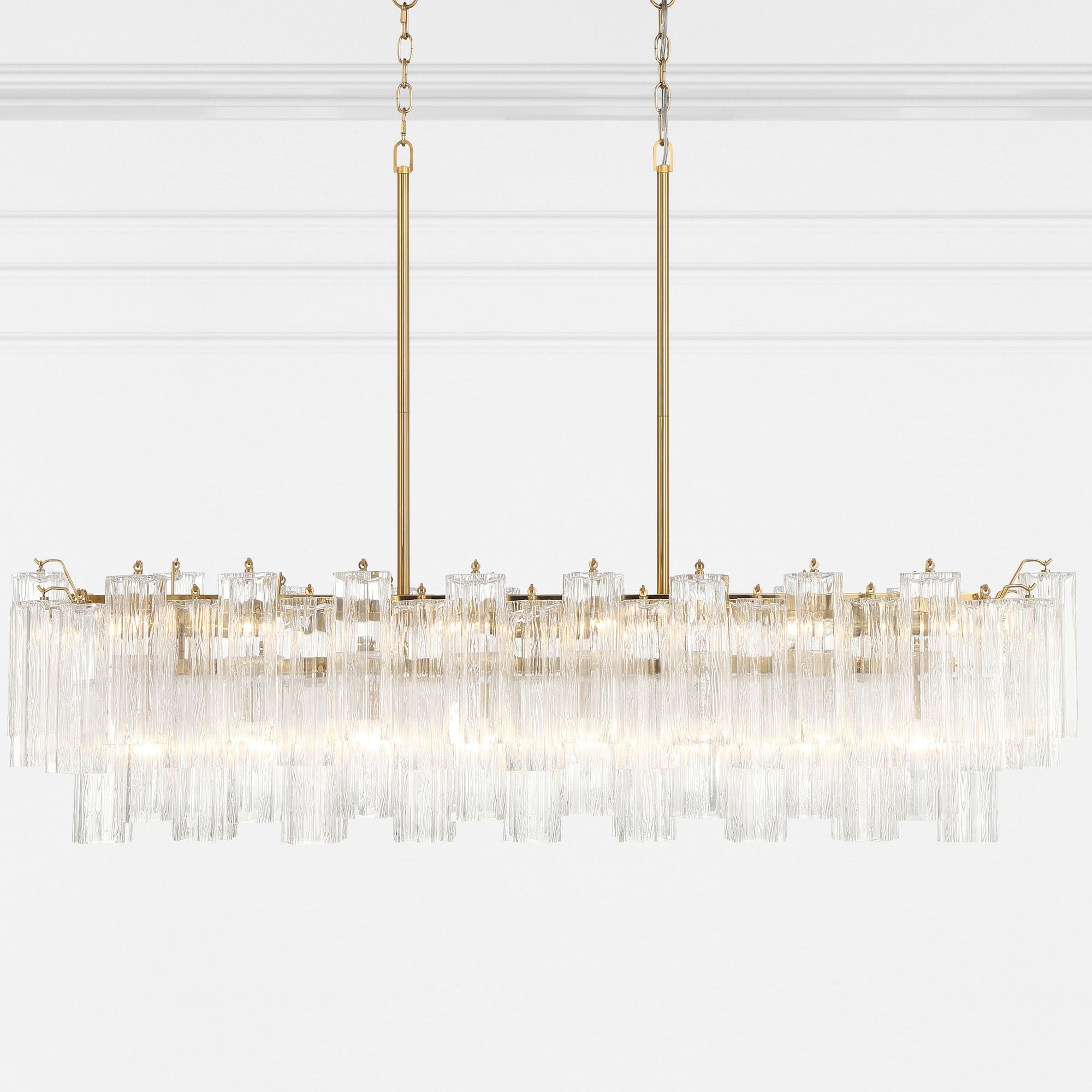 Image 6 Crystorama Addis 51.75'' Aged Brass Linear Chandelier more views