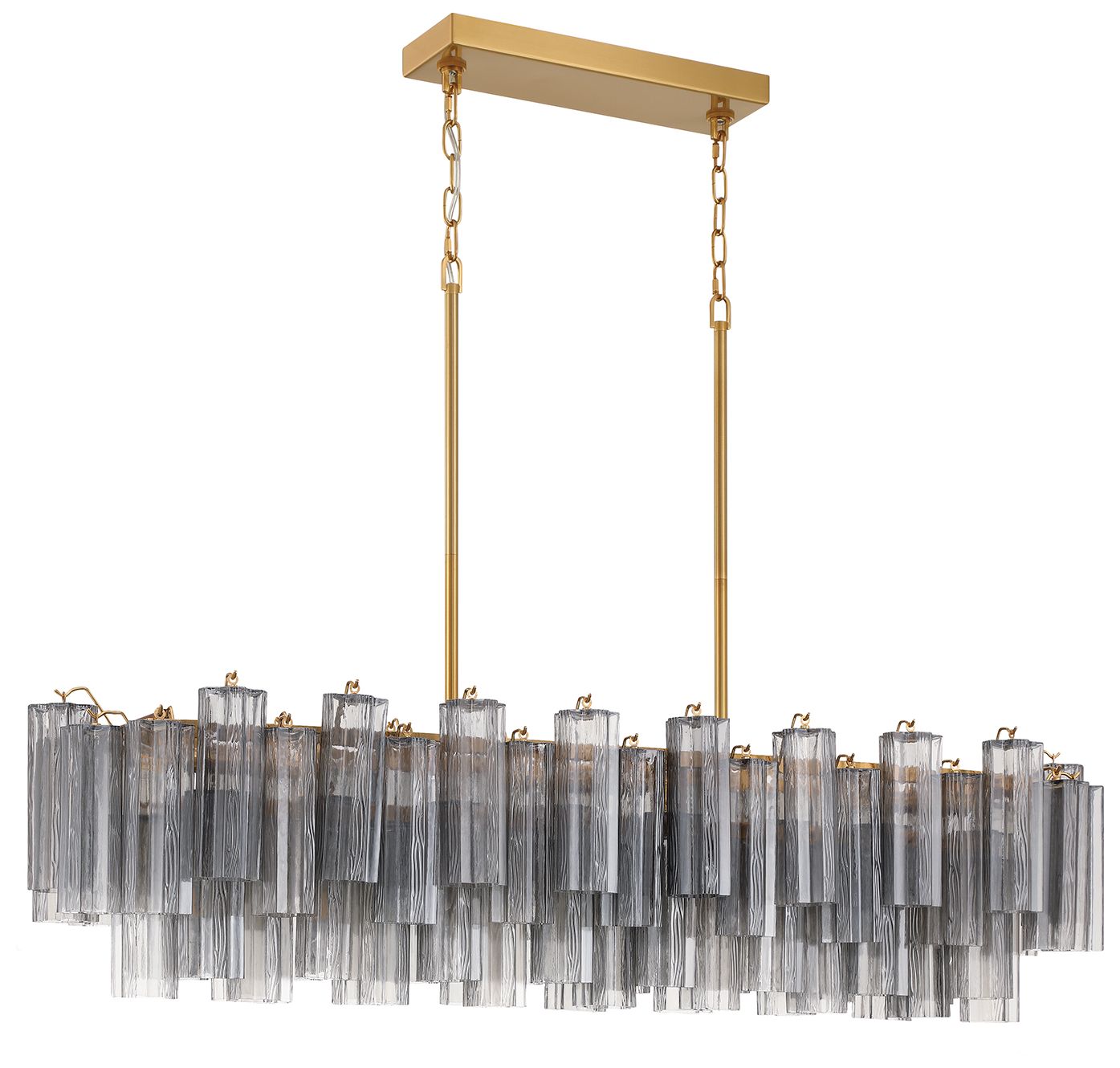 Image 2 Crystorama Addis 51.75'' Aged Brass Linear Chandelier more views