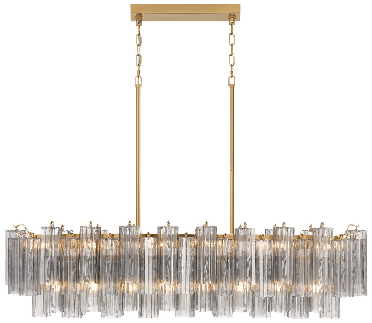 Image 3 Crystorama Addis 51.75'' Aged Brass Linear Chandelier more views