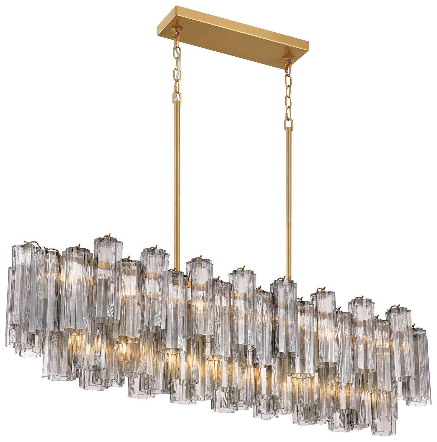 Image 4 Crystorama Addis 51.75'' Aged Brass Linear Chandelier more views