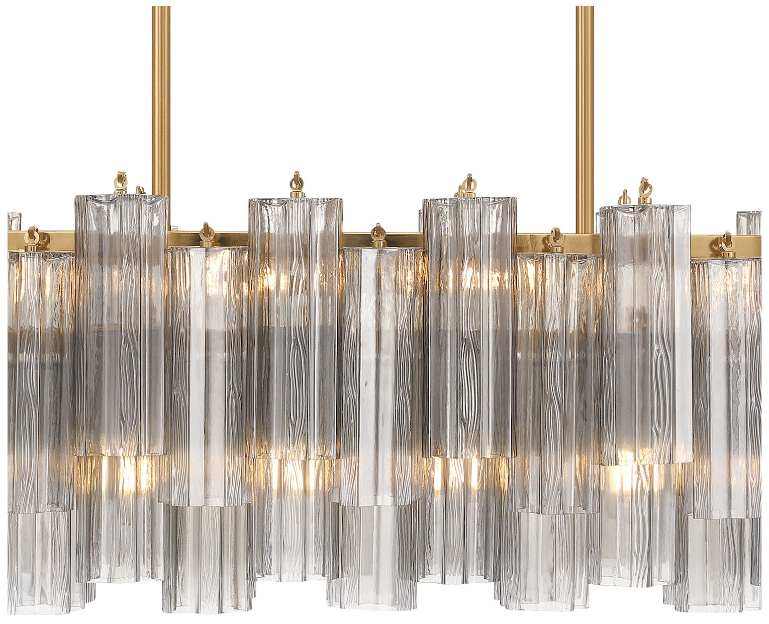 Image 5 Crystorama Addis 51.75'' Aged Brass Linear Chandelier more views