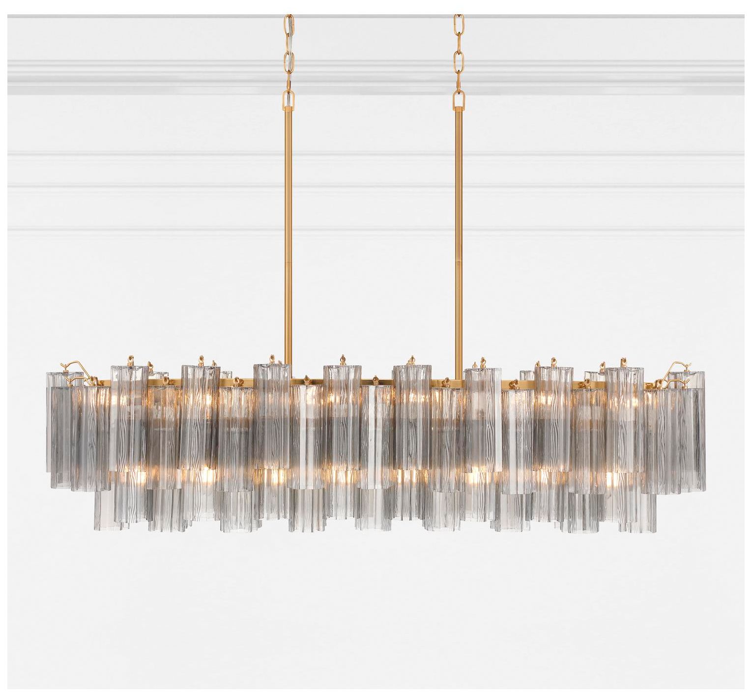 Image 6 Crystorama Addis 51.75'' Aged Brass Linear Chandelier more views
