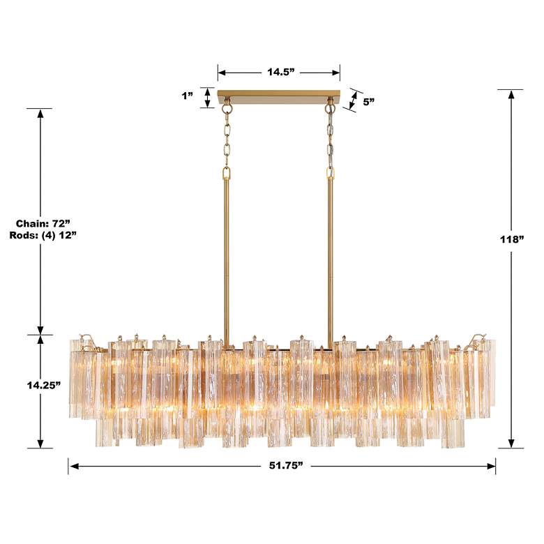 Image 7 Crystorama Addis 51 3/4" Wide Aged Brass Chandelier more views
