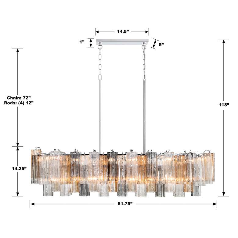 Image 6 Crystorama Addis 51 3/4"W Polished Chrome Island Chandelier more views