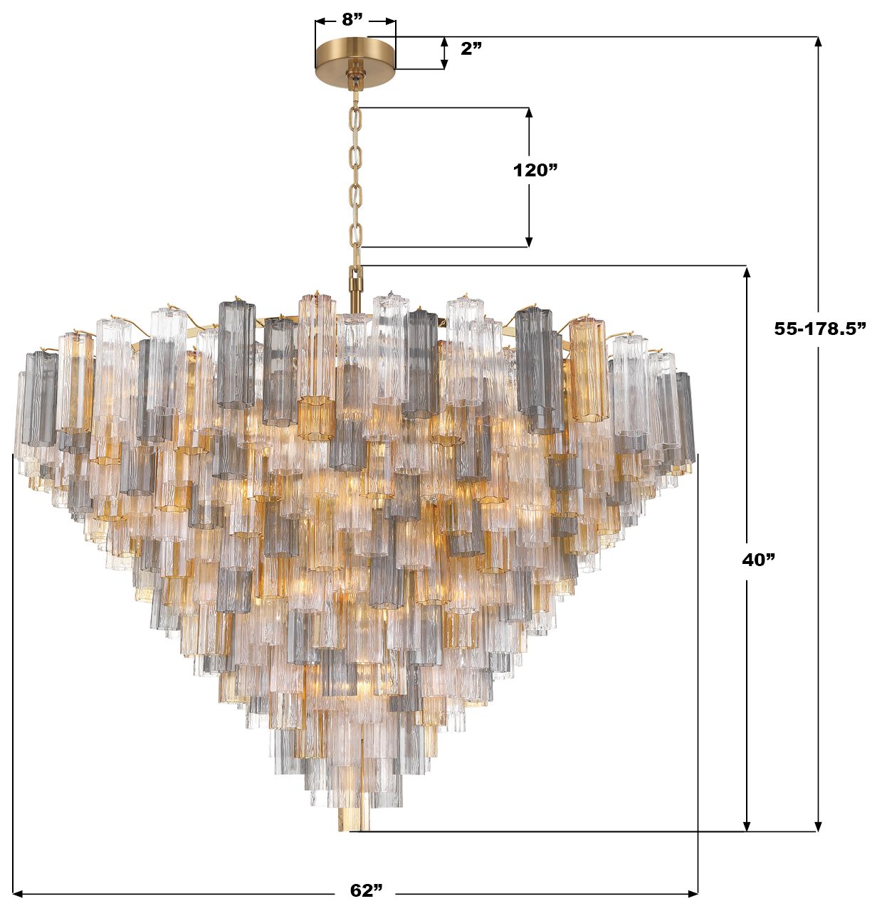 Image 6 Crystorama Addis 62'' Aged Brass Chandelier more views