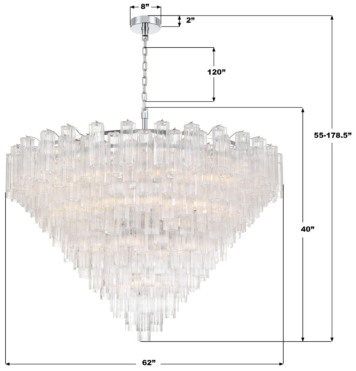 Image 6 Crystorama Addis 62'' Polished Chrome Chandelier more views