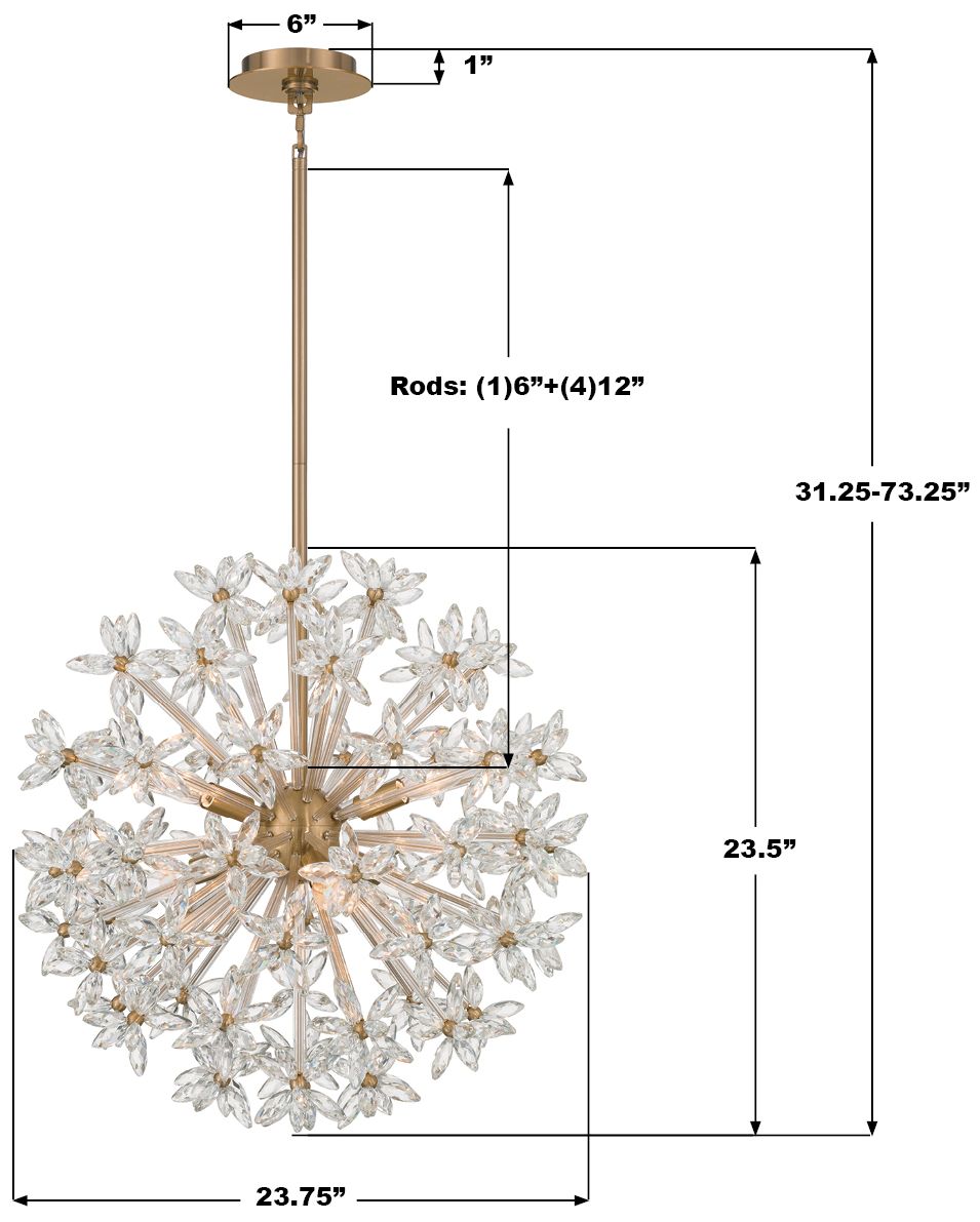 Image 7 Crystorama Adley 23.75'' Aged Brass Chandelier more views