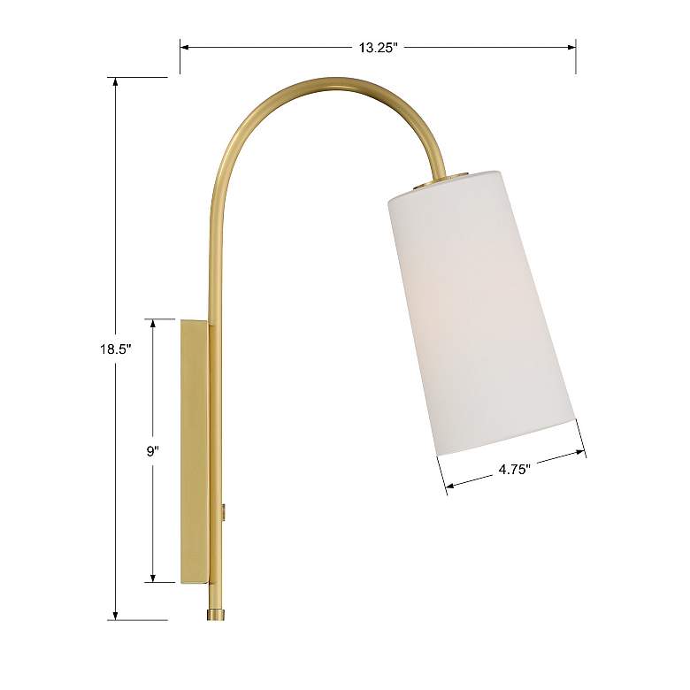 Image 7 Crystorama Alexa 18 1/2" High Aged Brass Wall Sconce more views