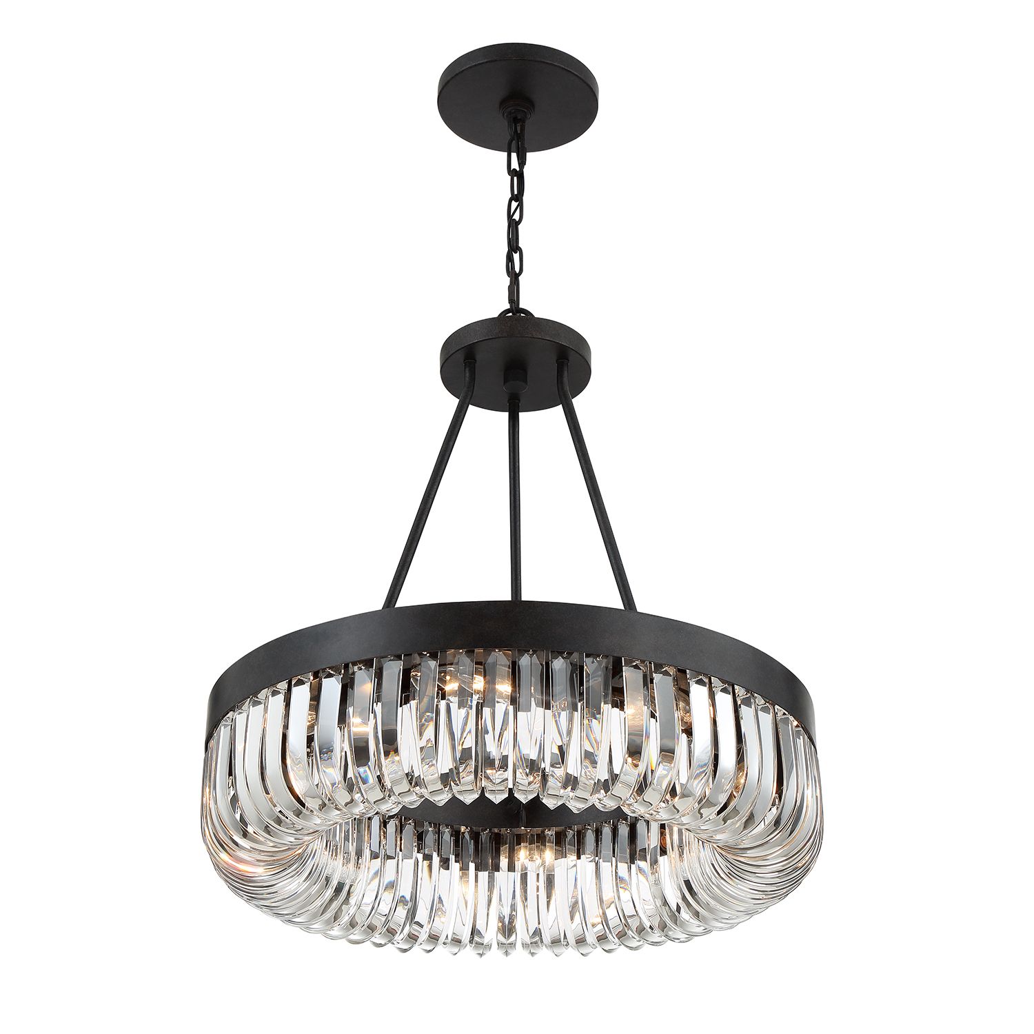 Image 2 Crystorama Alister 23.25'' Charcoal Bronze Chandelier more views