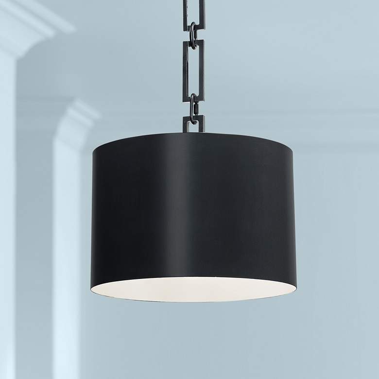 Image 1 Crystorama Alston 12" Wide Matte Black Mini Pendant